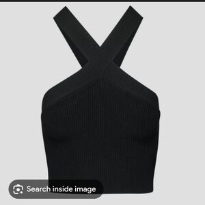 Aritzia Black Criss Cross Cropped Tank